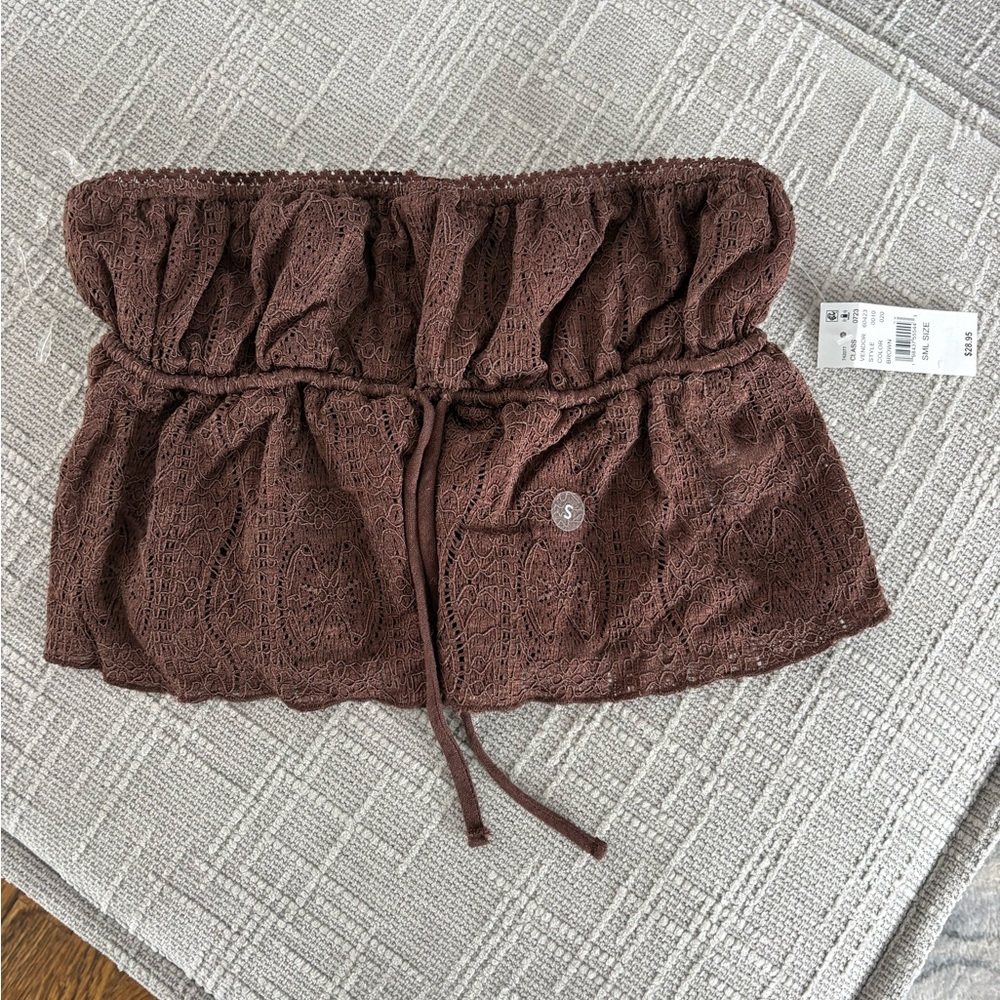 PacSun Chocolate Lace Tube Top NWT